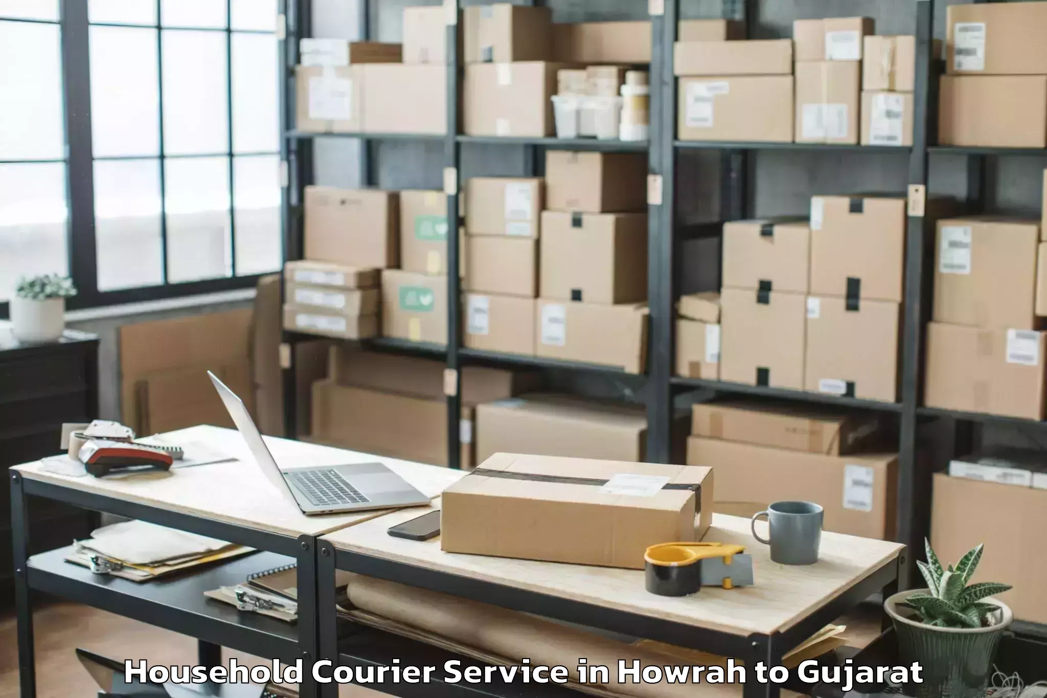 Howrah to Shree Somnath Sanskrit Univers Household Courier Booking